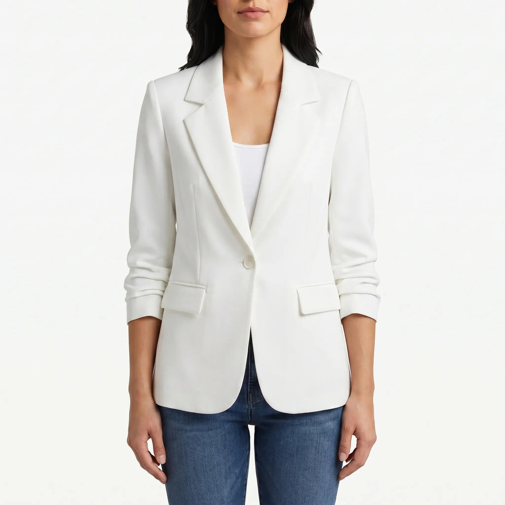 Women's Blazer Jacket Single Button Notch Lapel Fitted