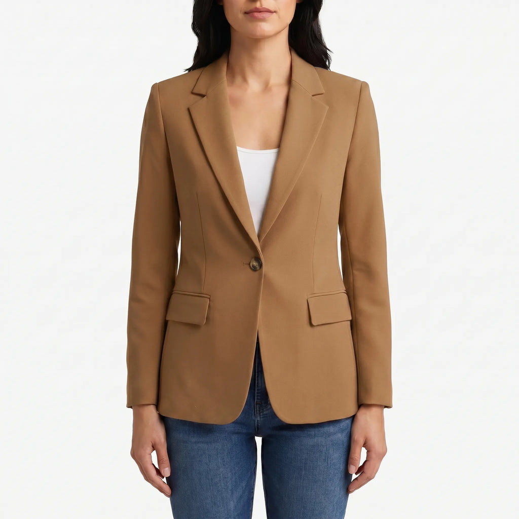Women's Blazer Jacket Single Button Notch Lapel Fitted