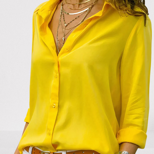 Women's Button Up Long Sleeve Blouse Collared