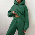 Women's Cropped Hoodie Wide Leg Sweatpants Set Oversized Loungewear
