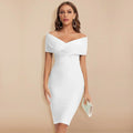 Women's Off-Shoulder Bodycon Cocktail Dress Midi