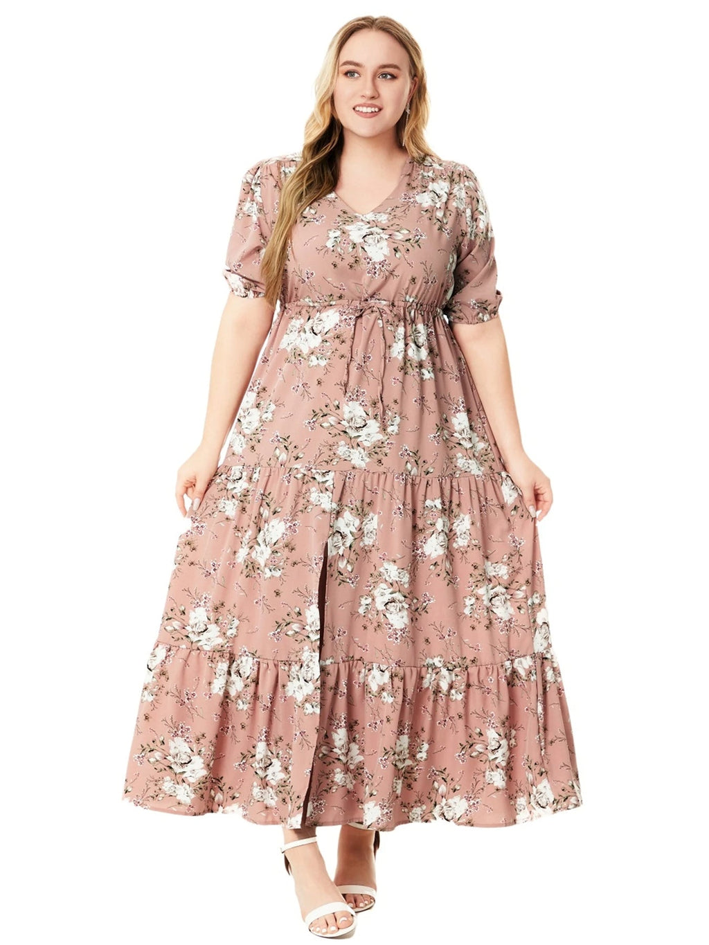 Women's Plus Size Floral Maxi Dress Tiered Boho