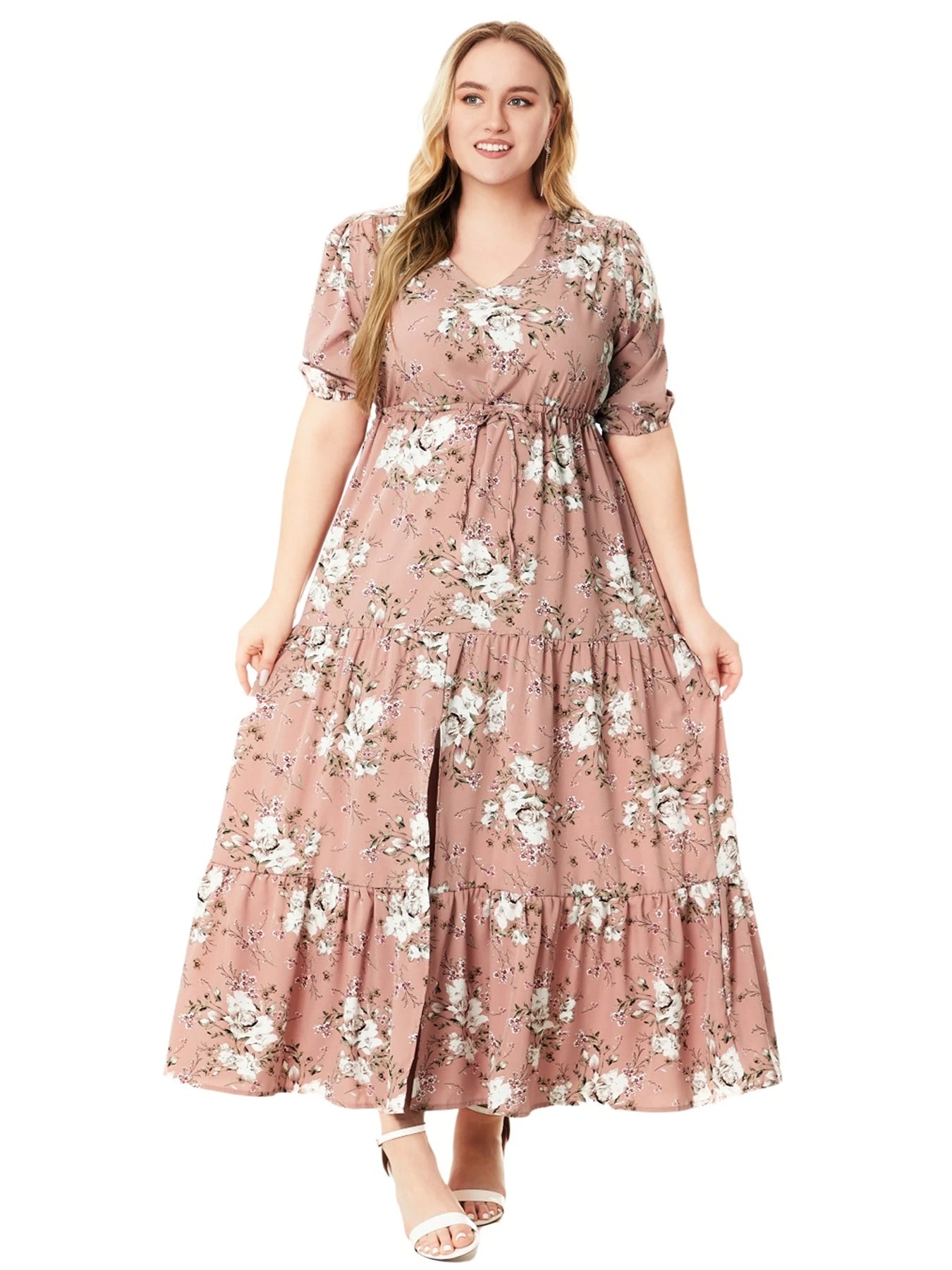 Women's Plus Size Floral Maxi Dress Tiered Boho