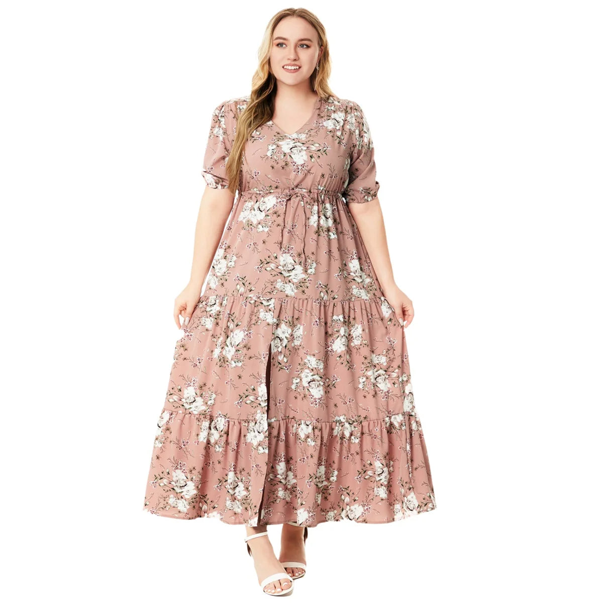 Women's Plus Size Floral Maxi Dress Tiered Boho