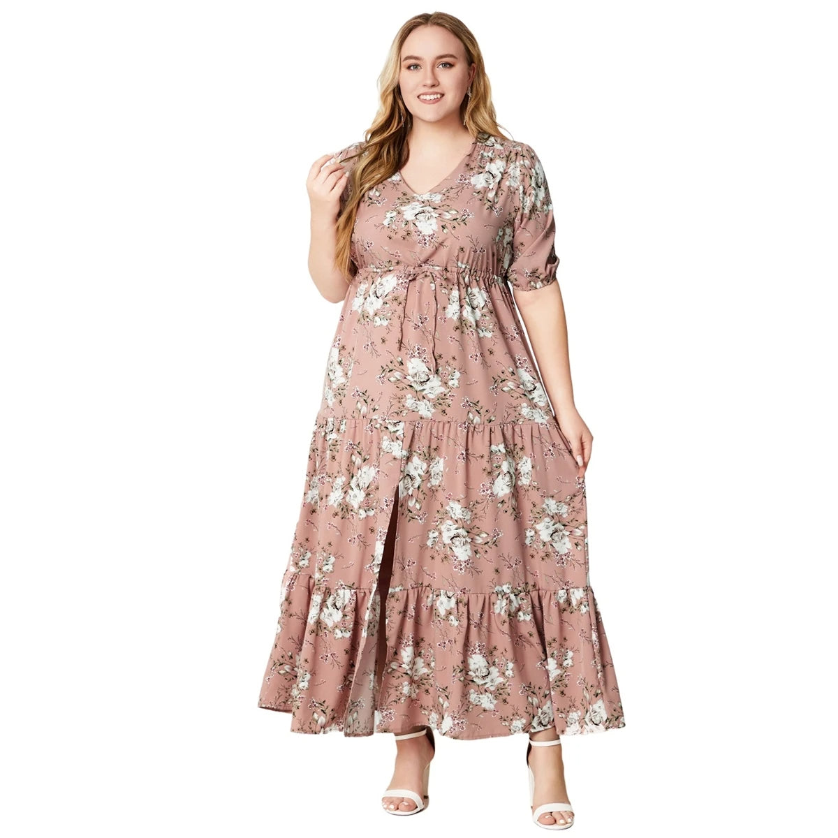 Women's Plus Size Floral Maxi Dress Tiered Boho