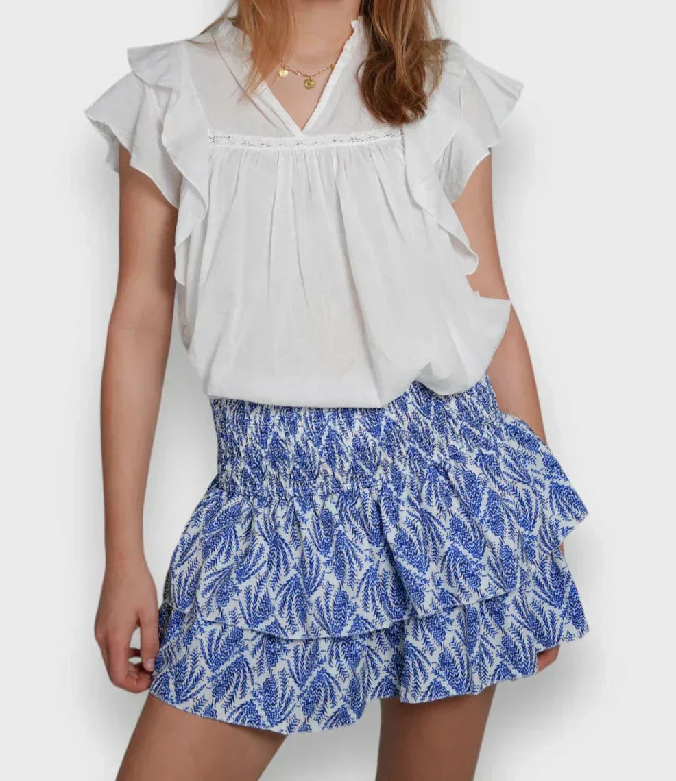 Women's Smocked Tiered Ruffle Mini Skirt