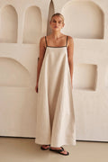 Women's Spaghetti Strap Contrast Trim Sundress Maxi