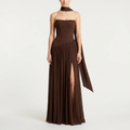 Women's Strapless Corset Formal Dress Maxi