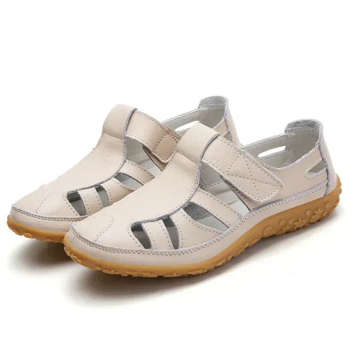 Women's Hook And Loop Closed Toe Cutout Sandals