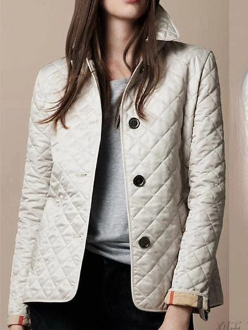 Women's Quilted Button Front Long Sleeve Jacket