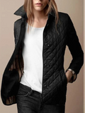 Women's Quilted Button Front Long Sleeve Jacket