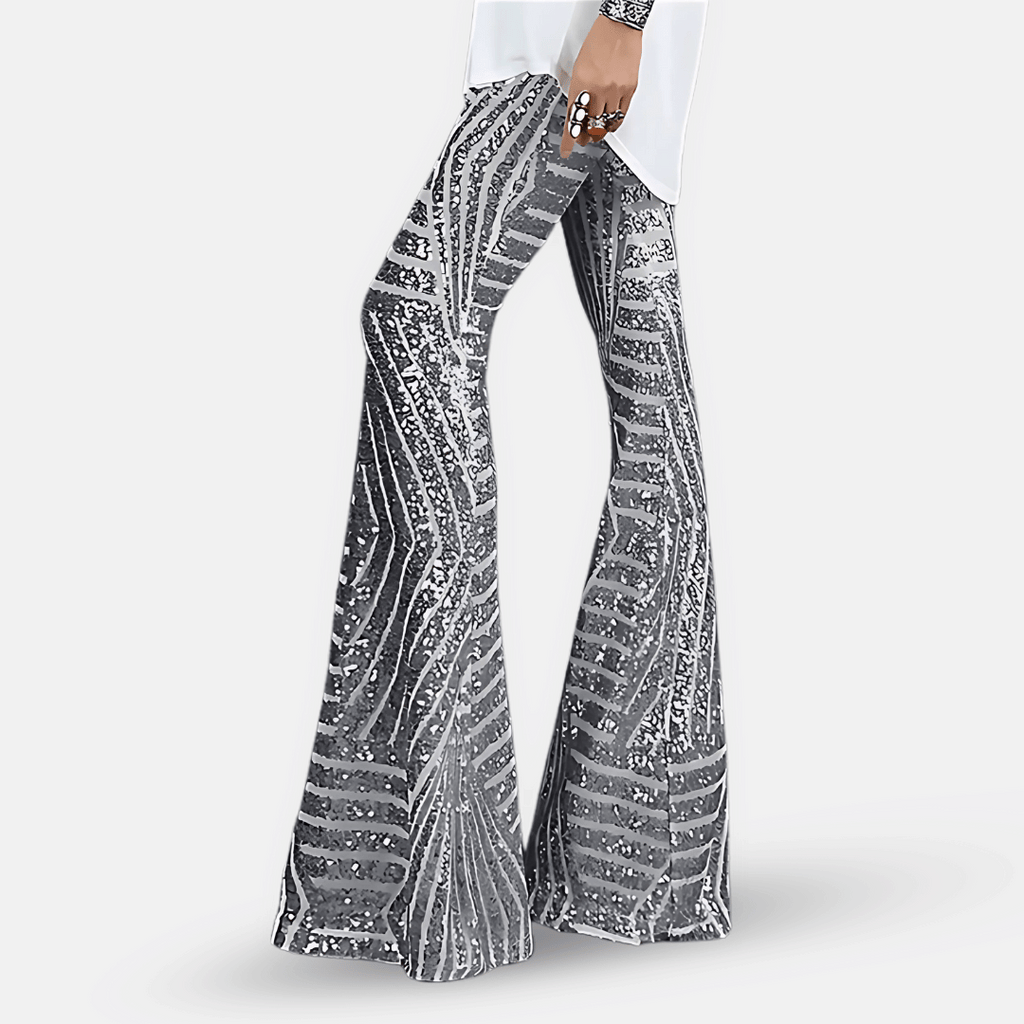 Women's Sequin High Waist Flared Pants