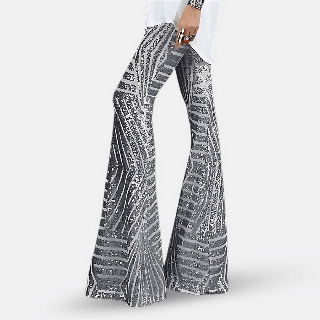 Women's Sequin High Waist Flared Pants
