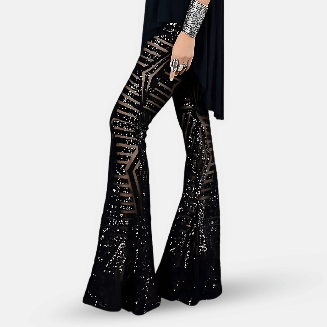 Women's Sequin High Waist Flared Pants