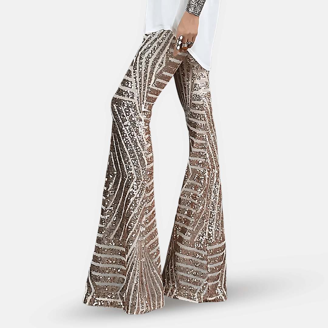 Women's Sequin High Waist Flared Pants